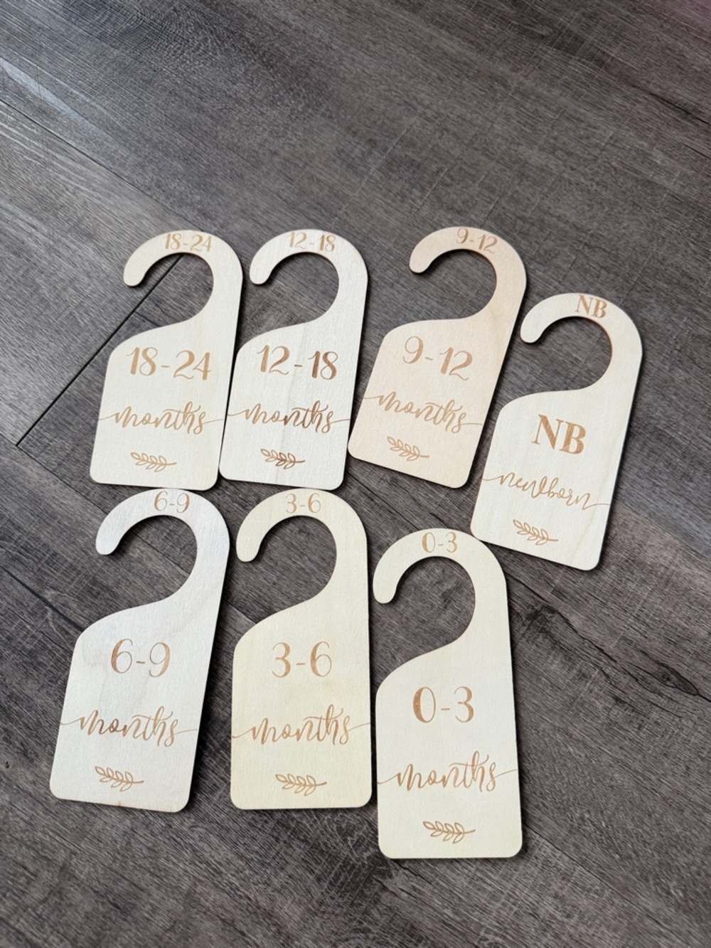 Wooden Baby Closet Dividers - Neutral Beige Set